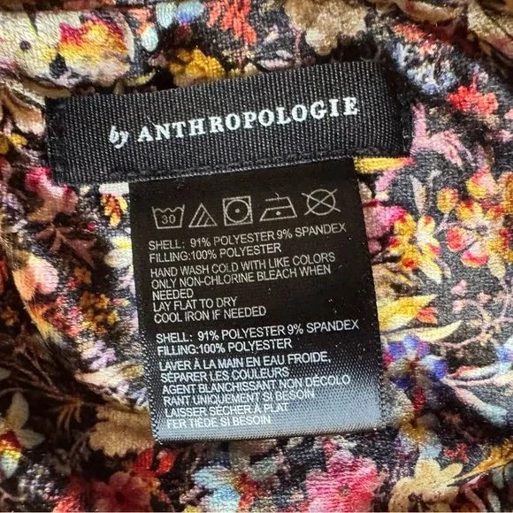 Anthropologie Quilted Puffer Scarf Floral Velvet Pull-Through - Picture 4 of 6